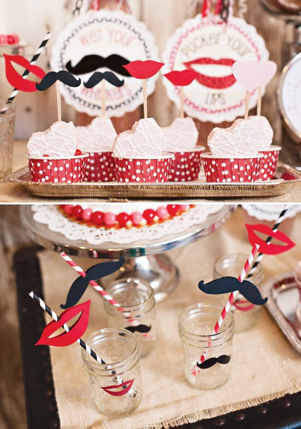 lips and mustache valentine party