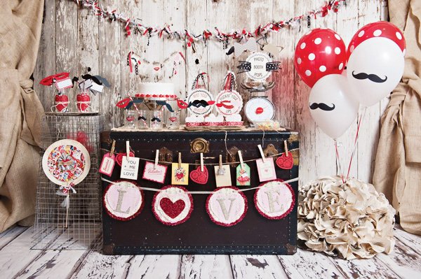 mustache valentine's party