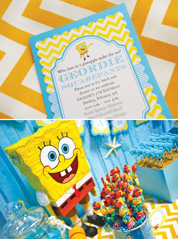 spongebob squarepants invitation