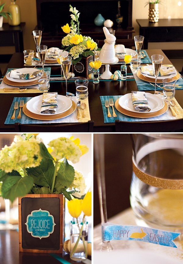 blue and yellow Easter brunch ideas