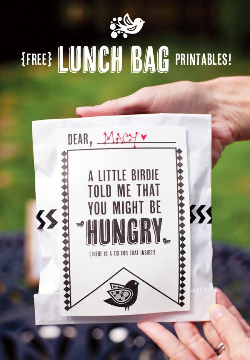 Free Lunch Bag Printables {for lunch &amp; other "tweets"} // Hostess with ...