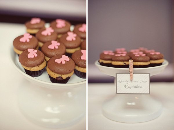 pink bow cupcakes