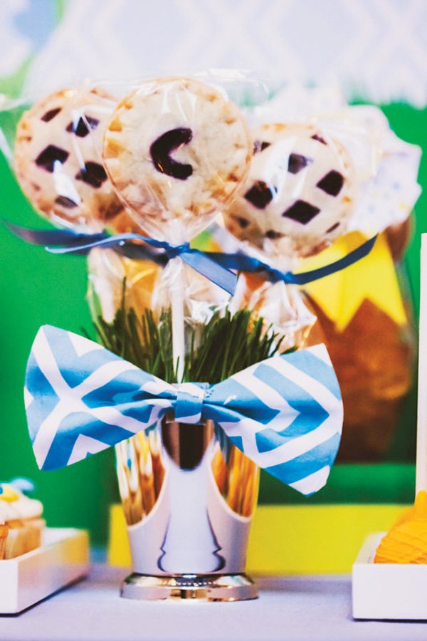pie pops decorated with bow ties