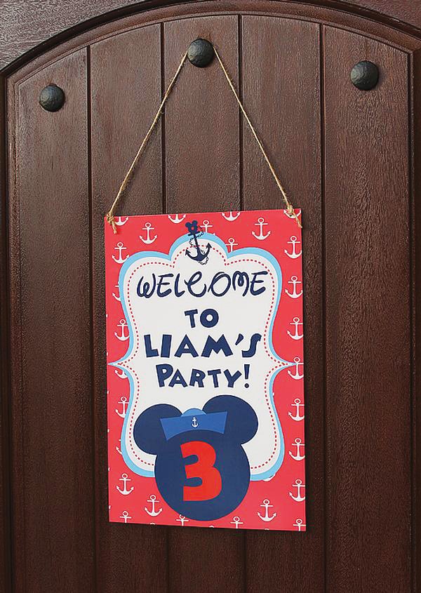 Mickey Mouse party sign
