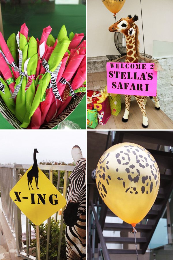 Pink and green safari birthday party ideas