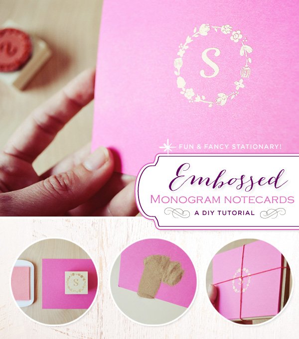 Diy Tutorial Embossed Monogram Note Cards Hostess With The Mostess