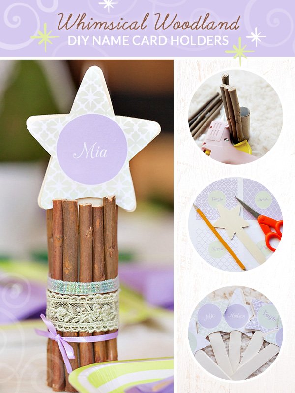 whimsical woodland diy tutorial for star name cards