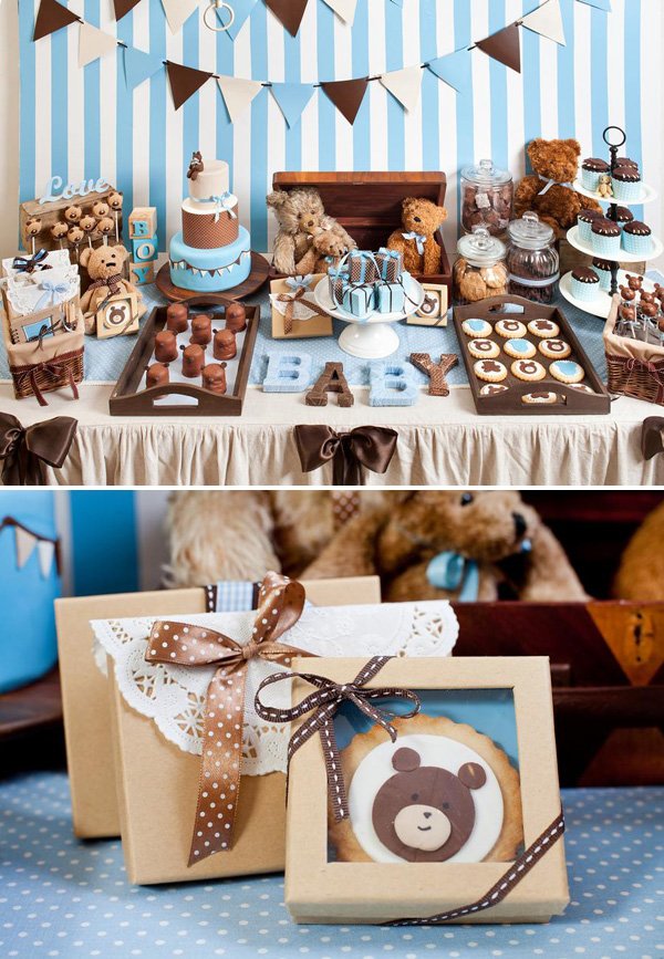 teddy bear baby shower theme boy