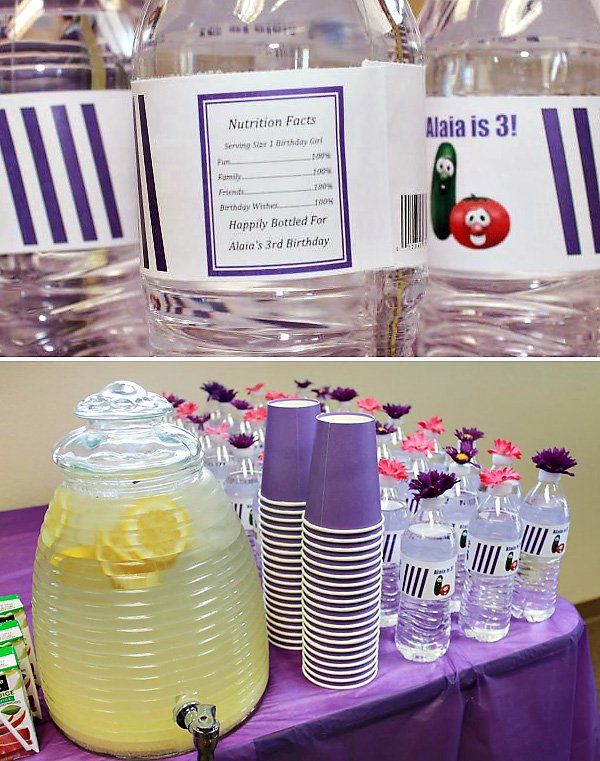 Pink and Purple Drink Station Ideas