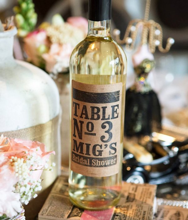 Vintage inspired wine bottle table numbers