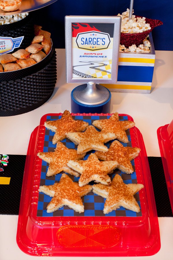cars party star sandwiches 