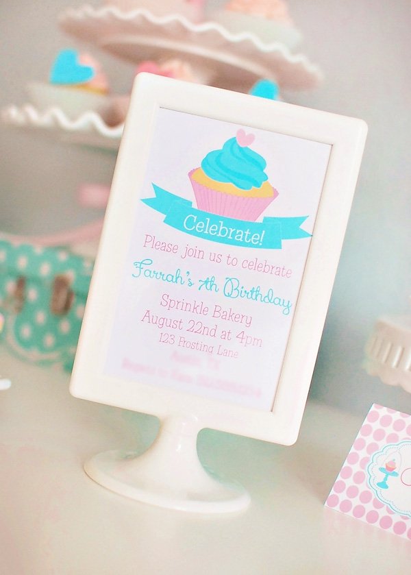 cupcake birthday invitation