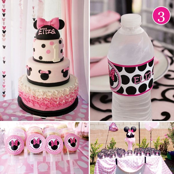 Pink Polka Dot Minnie Mouse First Birthday