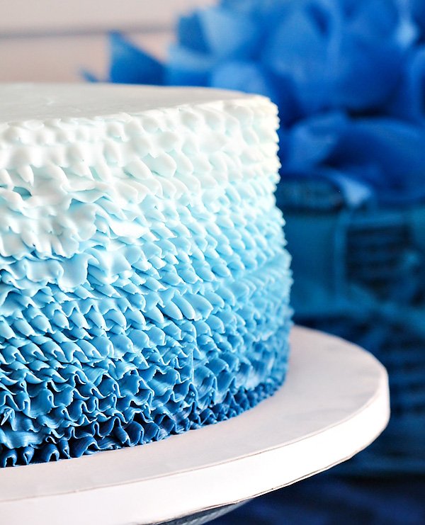 ombre blue cake