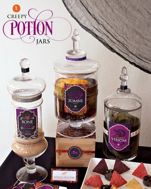 halloween potion jars
