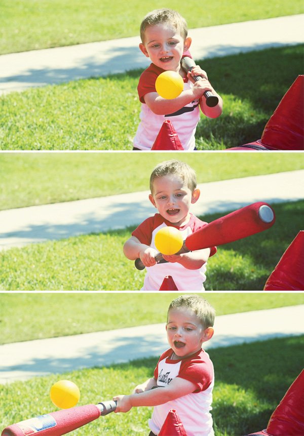 air pressured tee ball baseball party game