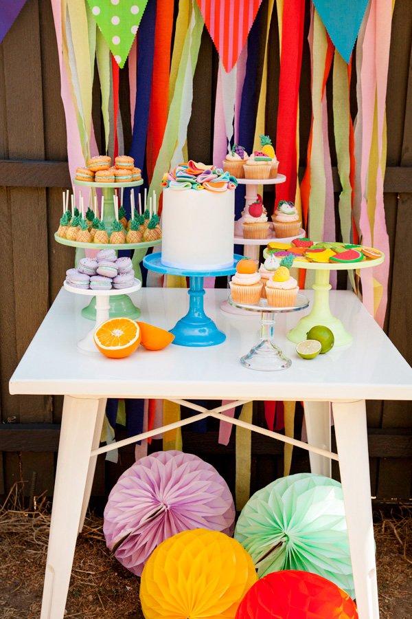 colorful dessert table