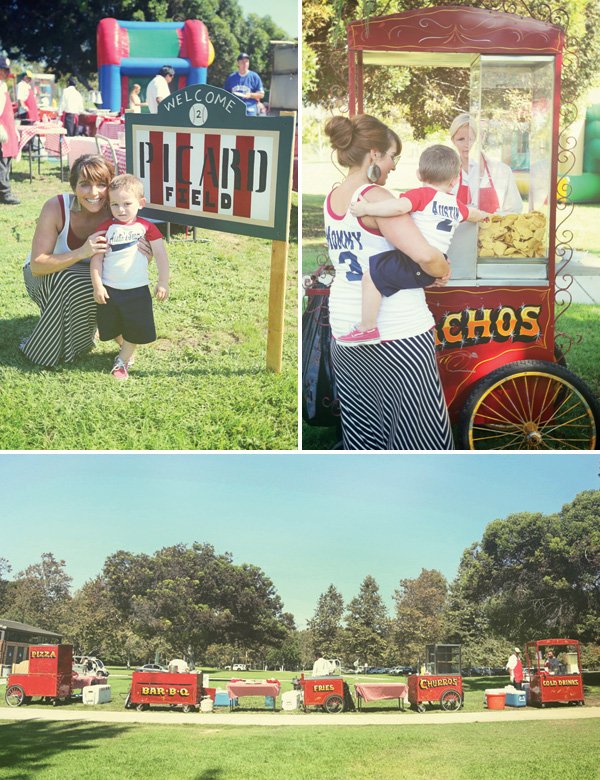vintage baseball food carts with stadium food