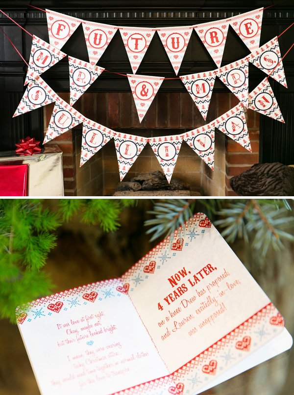 ugly christmas sweater themed bunting or garland and poem invitation