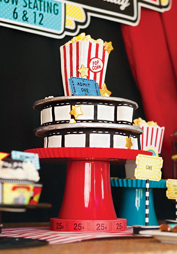 movie themed birthday party cake