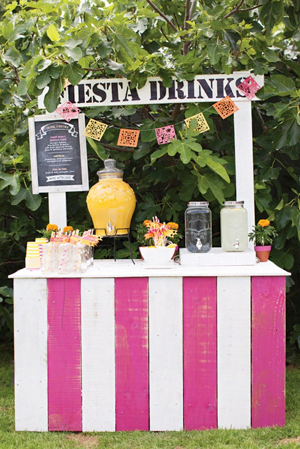 DIY fiesta drinks stand