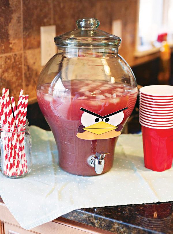 red angry birds drinks dispenser