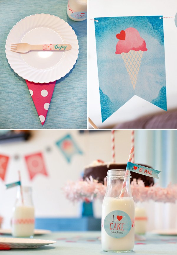 cake and ice cream cone themed party printables