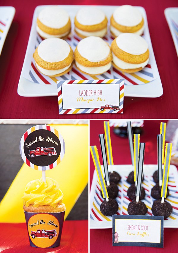 fire fighter themed party desserts