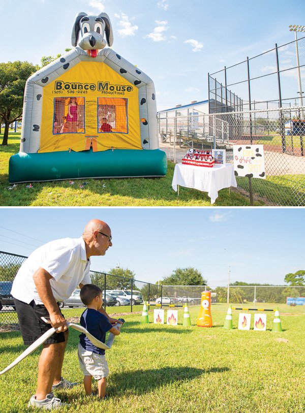 fire fighter party activity bounce house