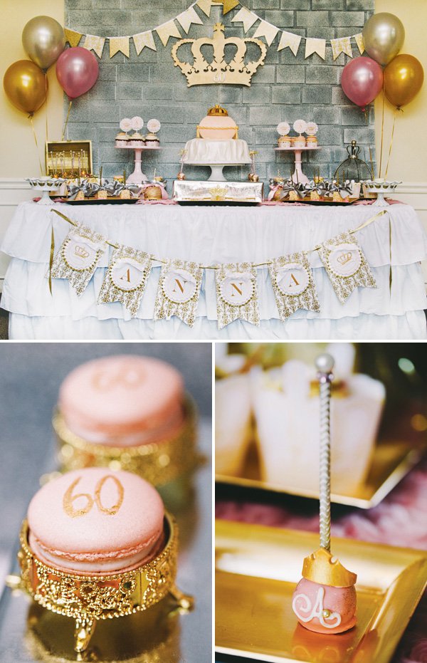 royal crown and castle dessert table