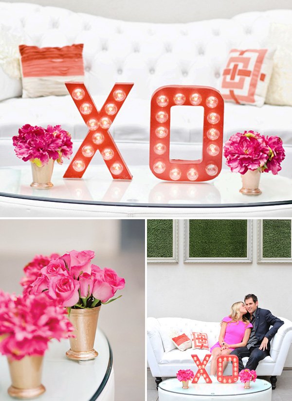valentines day DIY XO marquee sign