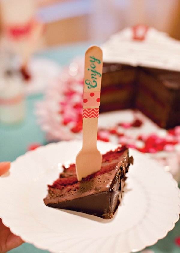 washi tape decorated wooden fork