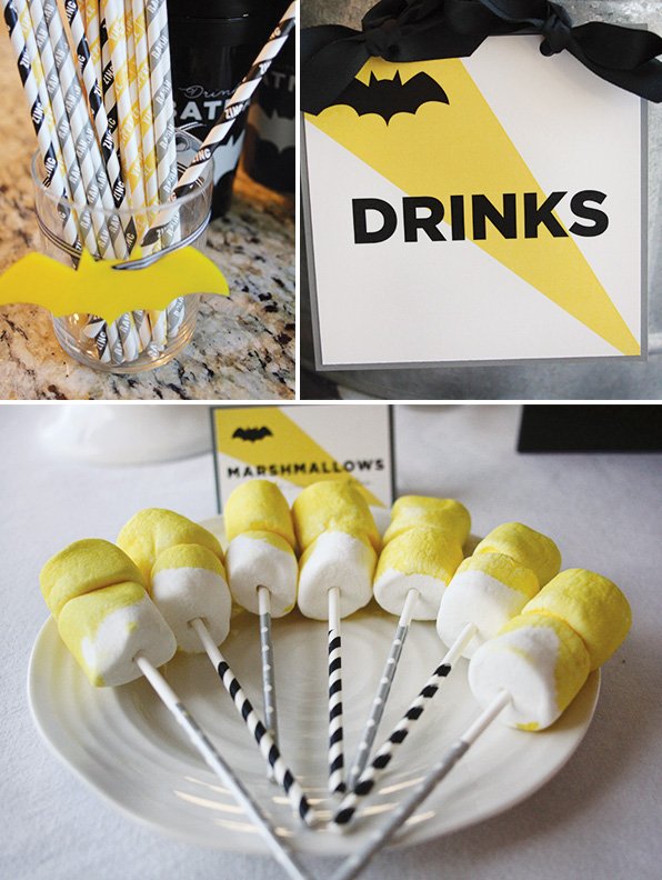 black and yellow kids party decor