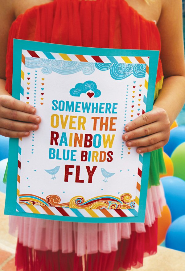 somewhere over the rainbow printable sign