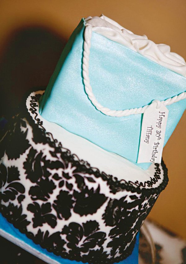 blue tiffany bag birthday cake
