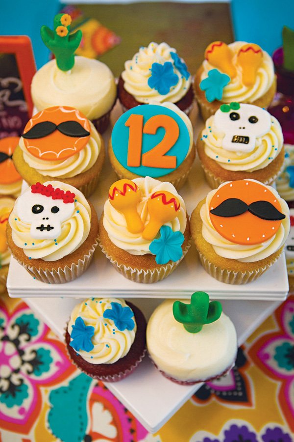 mexican fiesta birthday cupcakes