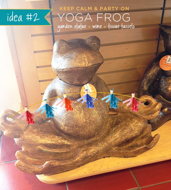 Yoga Frog Birdfeeder with Party Garland