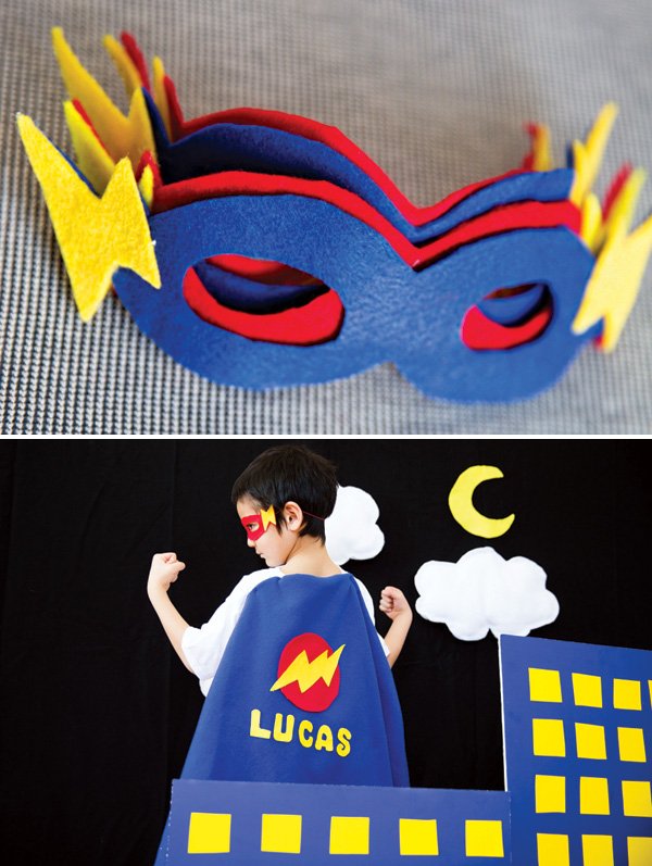 DIY super hero felt masks