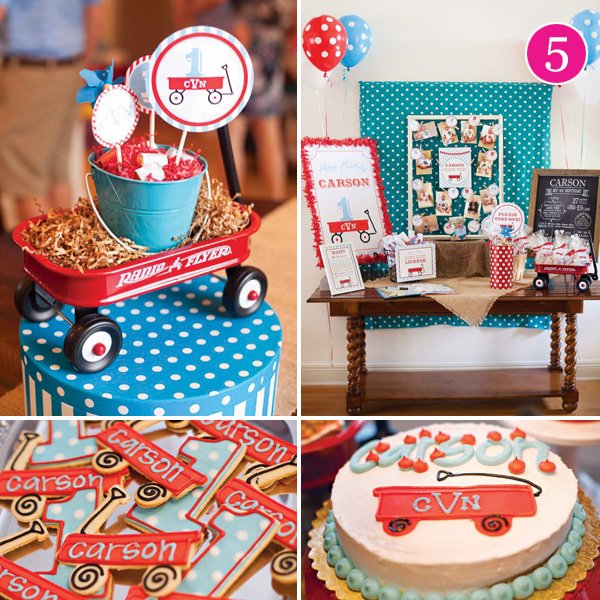 Little Red Wagon First Birthday Party
