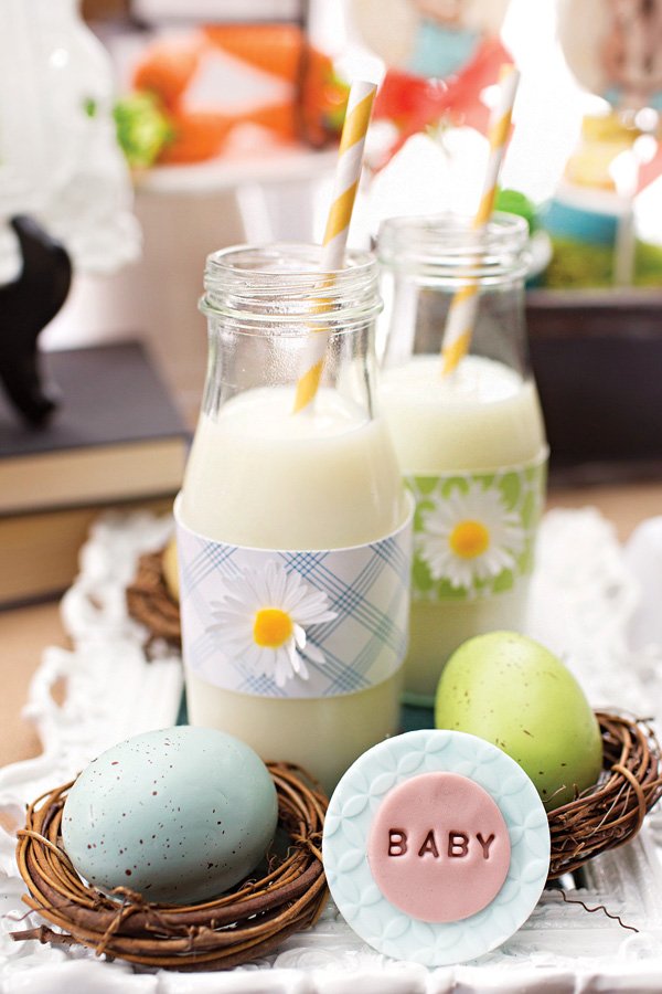 spring baby shower drinks and birds' nests