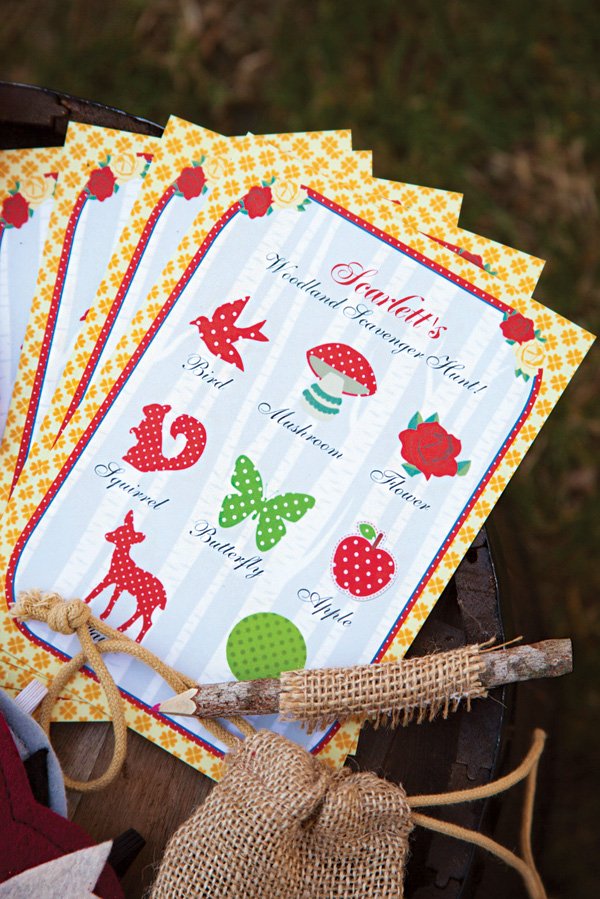 woodland party scavenger hunt