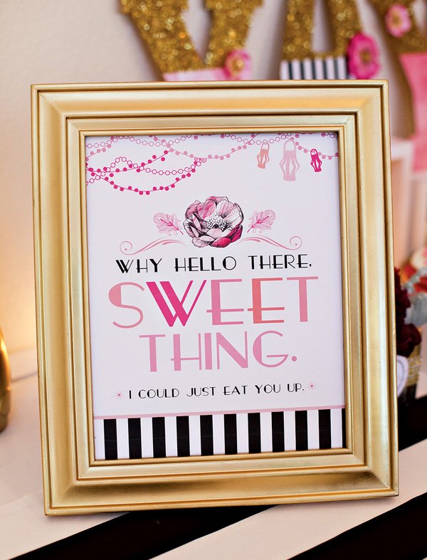 Pink and Gold Dessert Table Sign