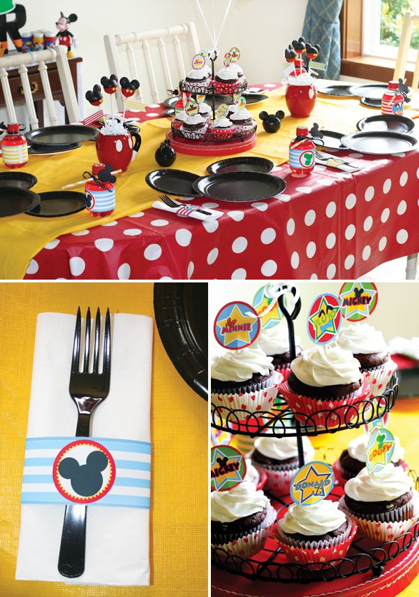 mickey mouse birthday party tablescape
