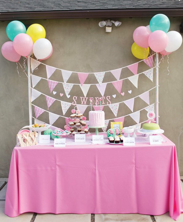 pastel pink sweets table