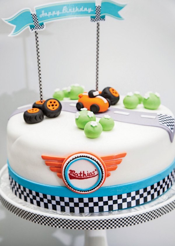 race car grand prix birthday cake