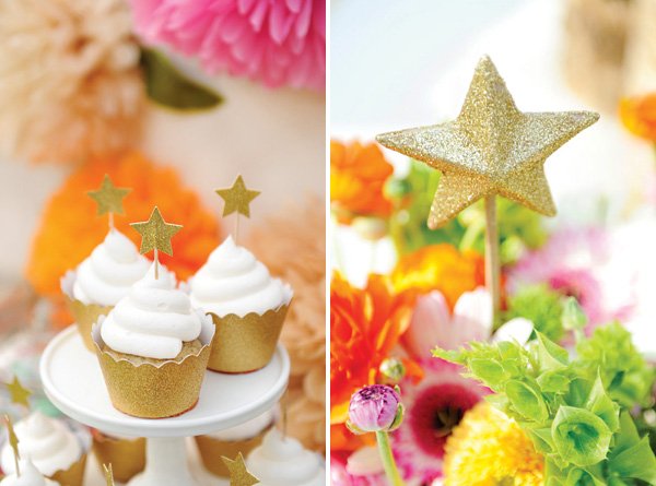 gold star cupcake toppers
