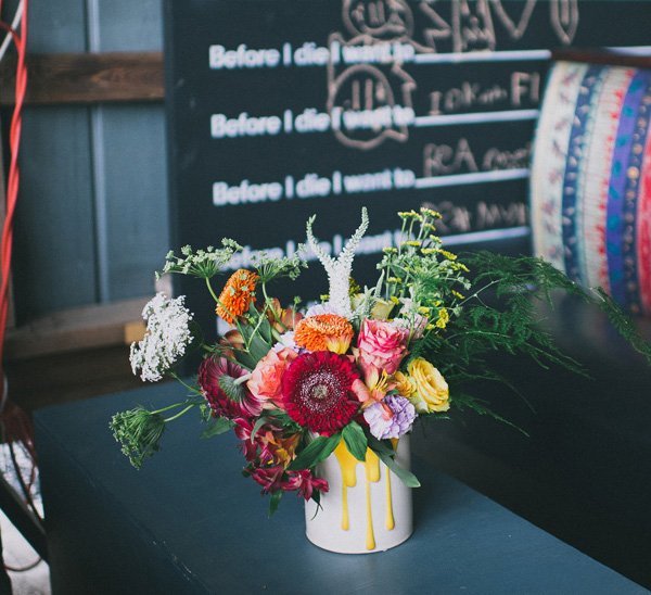 paint can floral arrangement vase