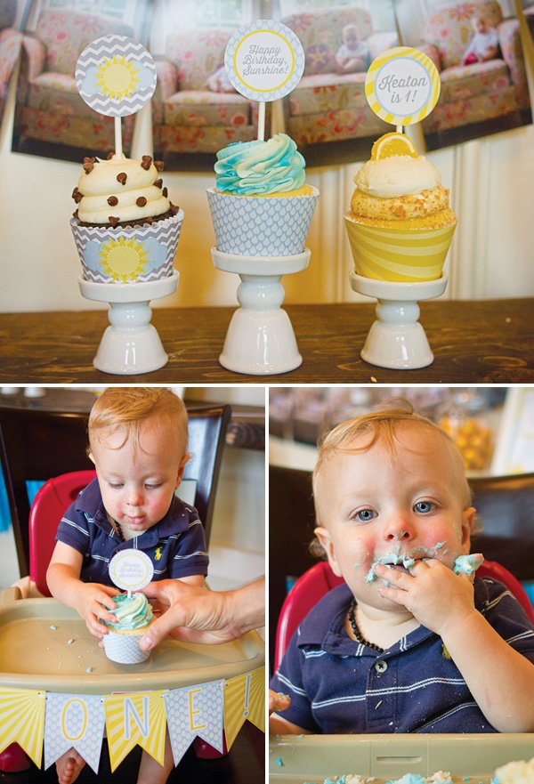 first birthday smash cupcake photos