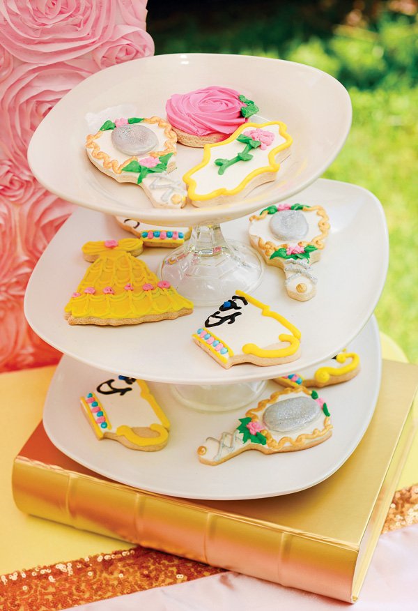 belle inspired party cookies
