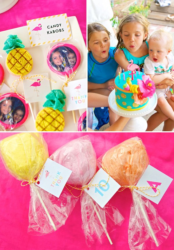 cotton candy and lollipics party favors